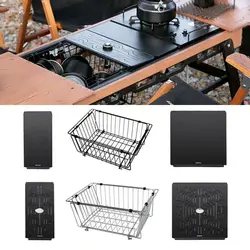 Cesta de almacenamiento plegable para acampar IGT, ligera, aleación de aluminio, accesorios de mesa IGT, tablero, Panel de mesa, cesta de almacenamiento