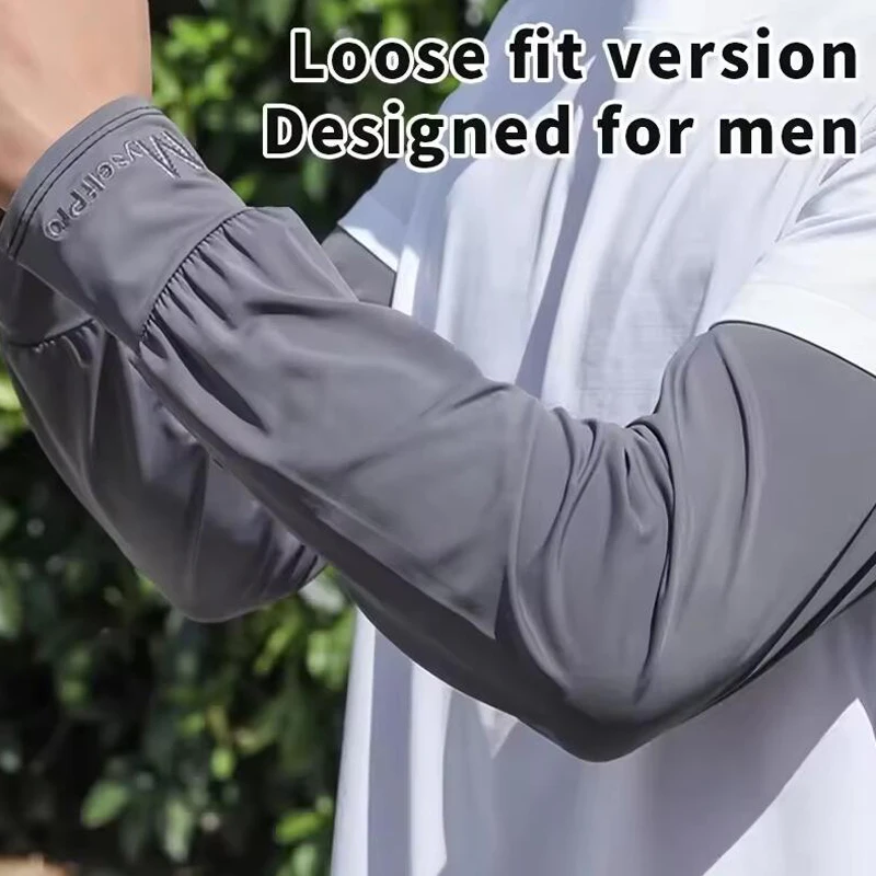 1 Pair/ Mens Ice Arm Sleeves Sunscreen Elastic Driving Gloves Outdoor UV Protection Arm Cover Sleeves Lightweight Cool Muff 2026