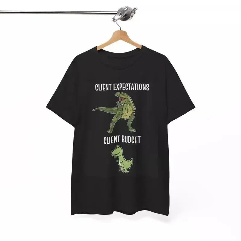 Designer T Shirt Funny Dinosaur Heavy Cotton