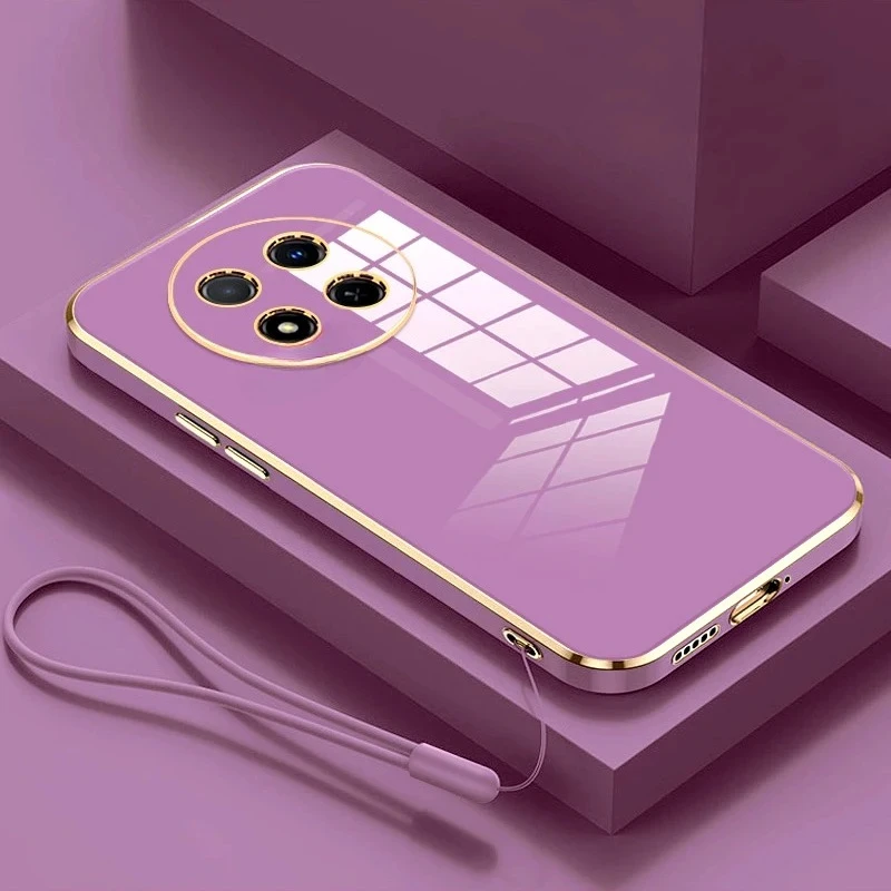 매직7라이트 고급 도금 랜야드 실리콘 케이스 (화웨이 아너 매직 7 6 5 매직7 라이트 프로 X9c X9b X9a 아너x9c 소프트 커버)