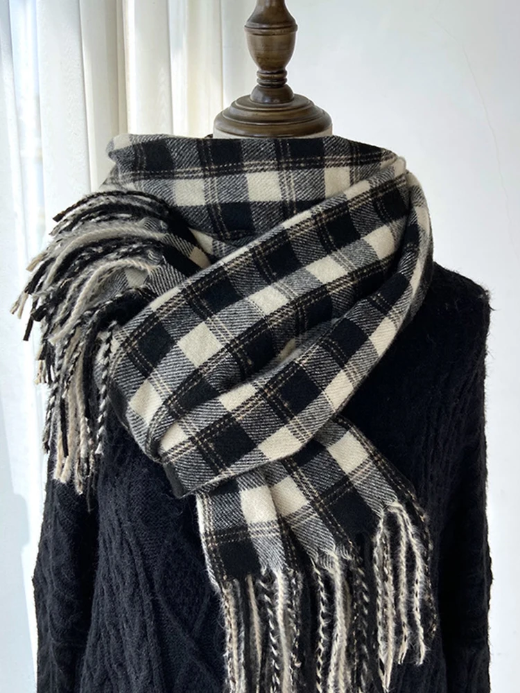 New Fashion Sweet Vintage Scarf Headscarf Winter Women Ladies Men Preppy Plaid Scarve Warm Pashmina Mujer Female Male Wrap Shawl