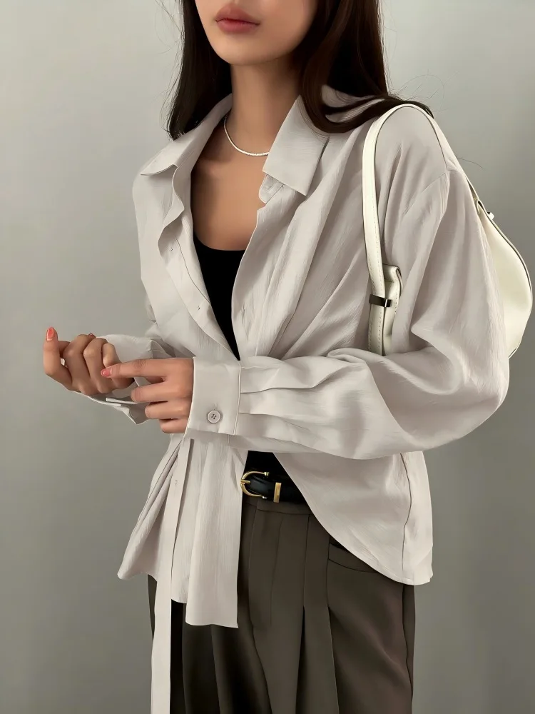 

Biker Jackets Womens Jacket Crop Women Summer Elastic Pleated Flared V-Neck Gradient Lightweight Fairy Vacation Pure Feminine OL