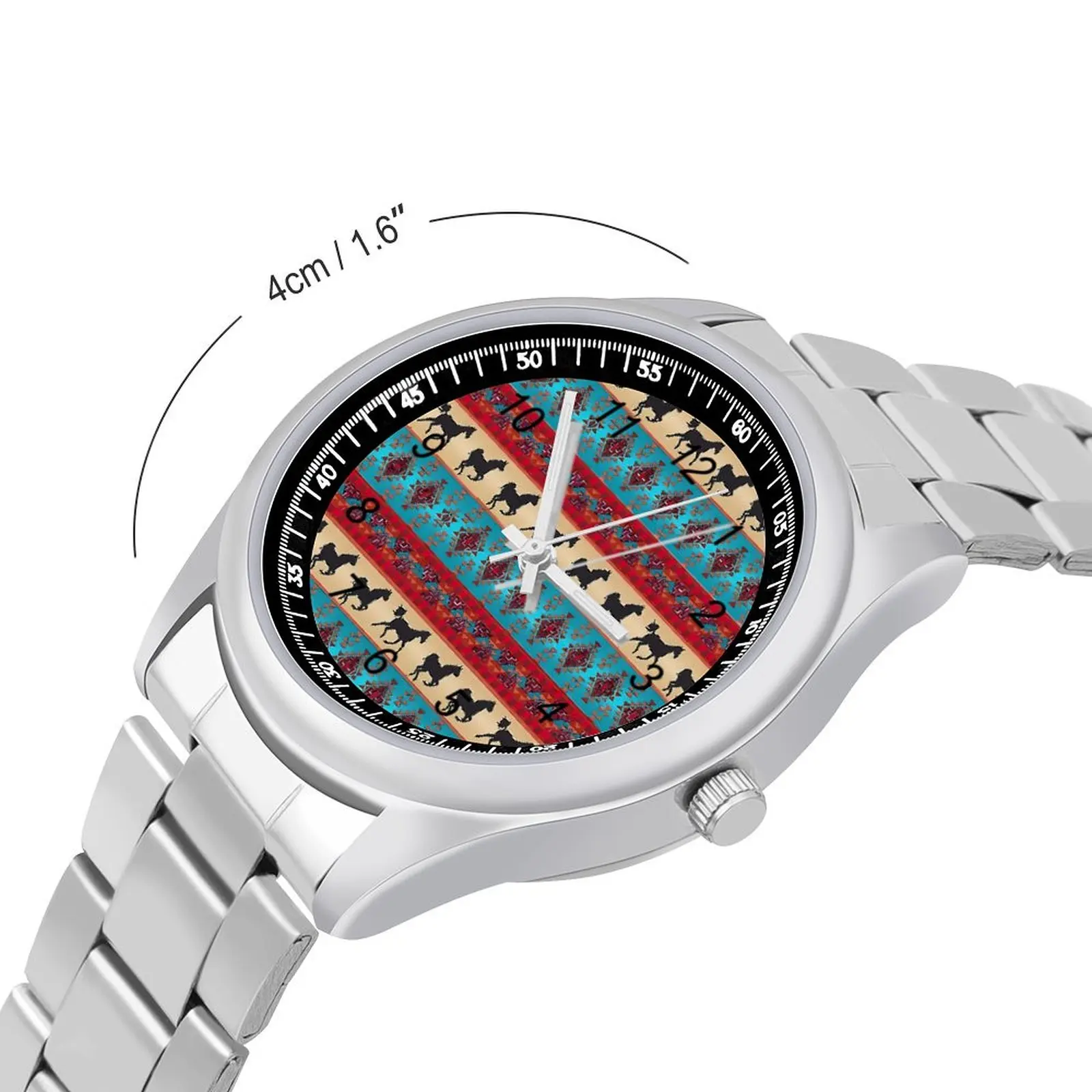 Tribal Horse Quartz Watch Vintage Print Classy Boys Wrist Watches Photo Steel Travel Wholesale Wristwatch