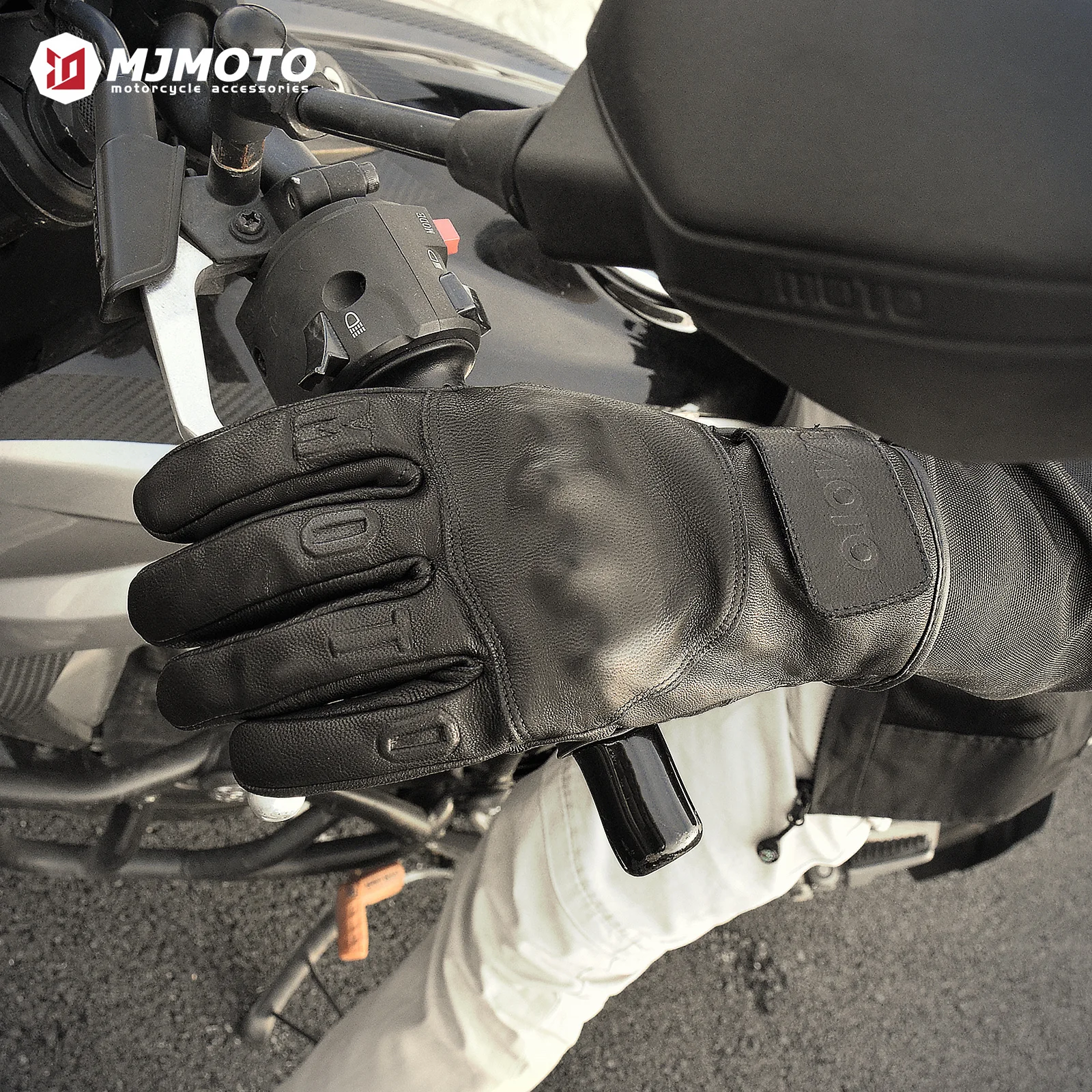 

Черные винтажные зимние кожаные перчатки в стиле ретро с сенсорным экраном, мотоциклетные перчатки для катания на лыжах, велосипеде, термоодежда в стиле ретро