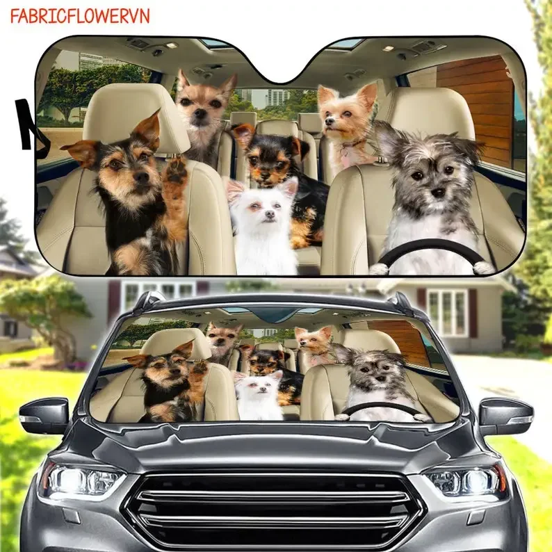 Chorkie Car Sunshade, Chorkie Car Decoration, Chorkie Windshield, Dog Lovers Gift, Dog Car Sunshade, Gift For Mom, Gift For Dad