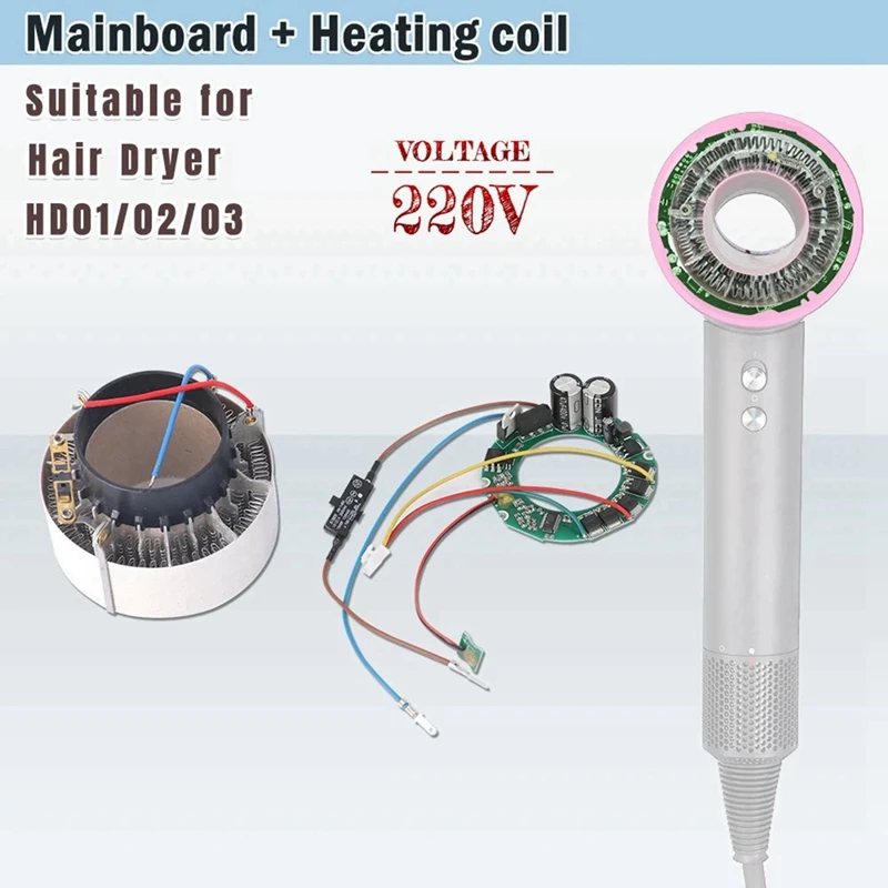 A06I 2X płyta główna nagrzewnica montażowa do suszarki do włosów Dyson HD01 HD02 HD03 części naprawcze