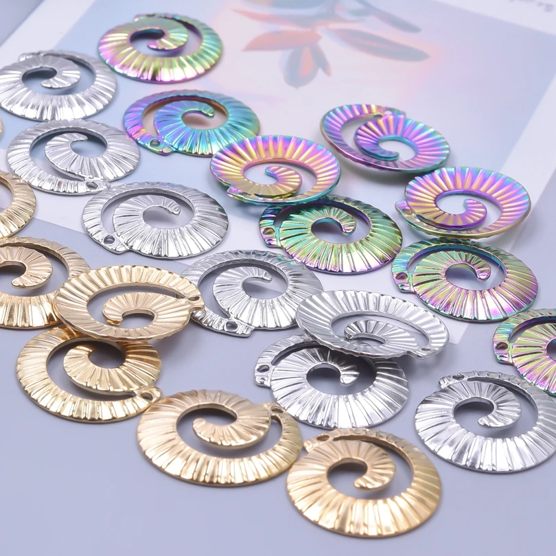 8Pcs/Lot DIY Stylish Embossed Textured Irregular Colgantes Jewelry Making Punk Exaggerated Heart Leaves Sun Ciondoli Accessories