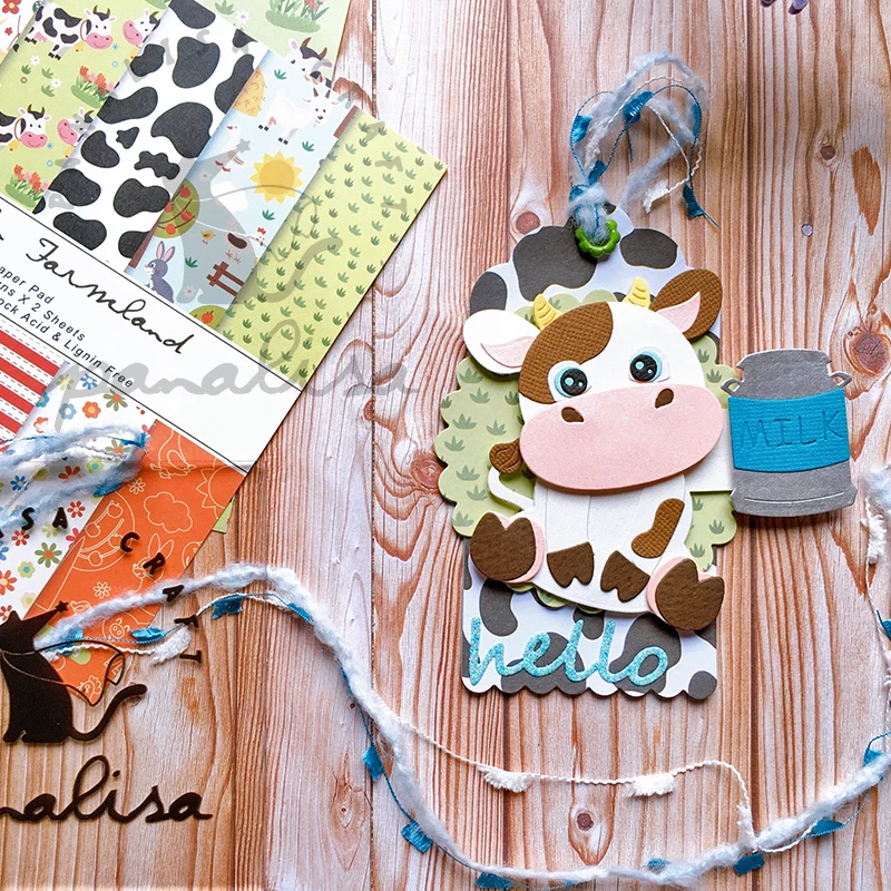 Panalisacraft Farm Animals Cute Cow bag Metal Cutting Dies Stencils DIY Scrapbooking/album Decorative Embossing DIY Paper Cards