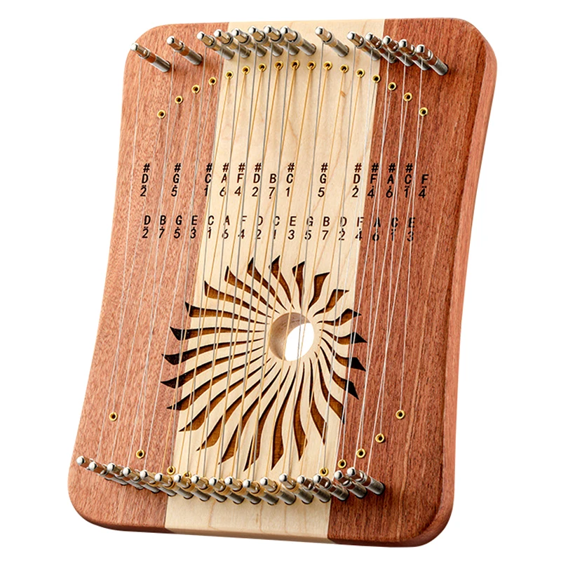 HLURU Lyre Harp 31 Strings Lyre Fingerplay Piano Musical Instrument Professional Harp Keyboard Instrument with Spare String Gift