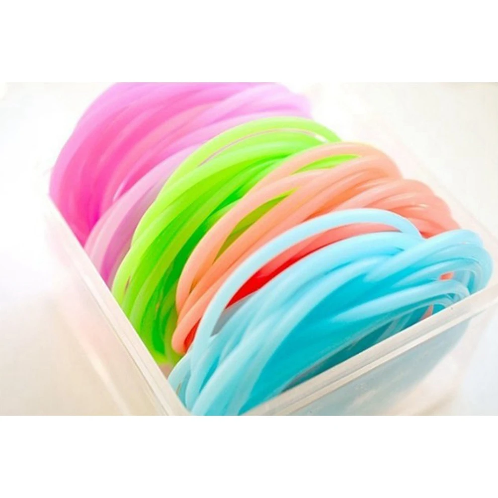 Bracelet en gelée colorée, 50 pièces, bâton lumineux en caoutchouc, farineux, cadeaux mignons, Bracelets néon