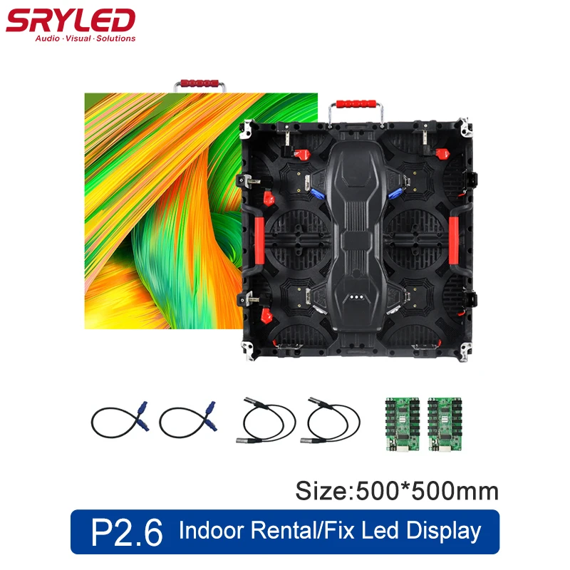 SRYLED Bussiness Event Rental LED Video Wall P1 P2 P2.6 500mm×500mm HD TV Easy Assemble High Refresh Indoor Led Display Screen