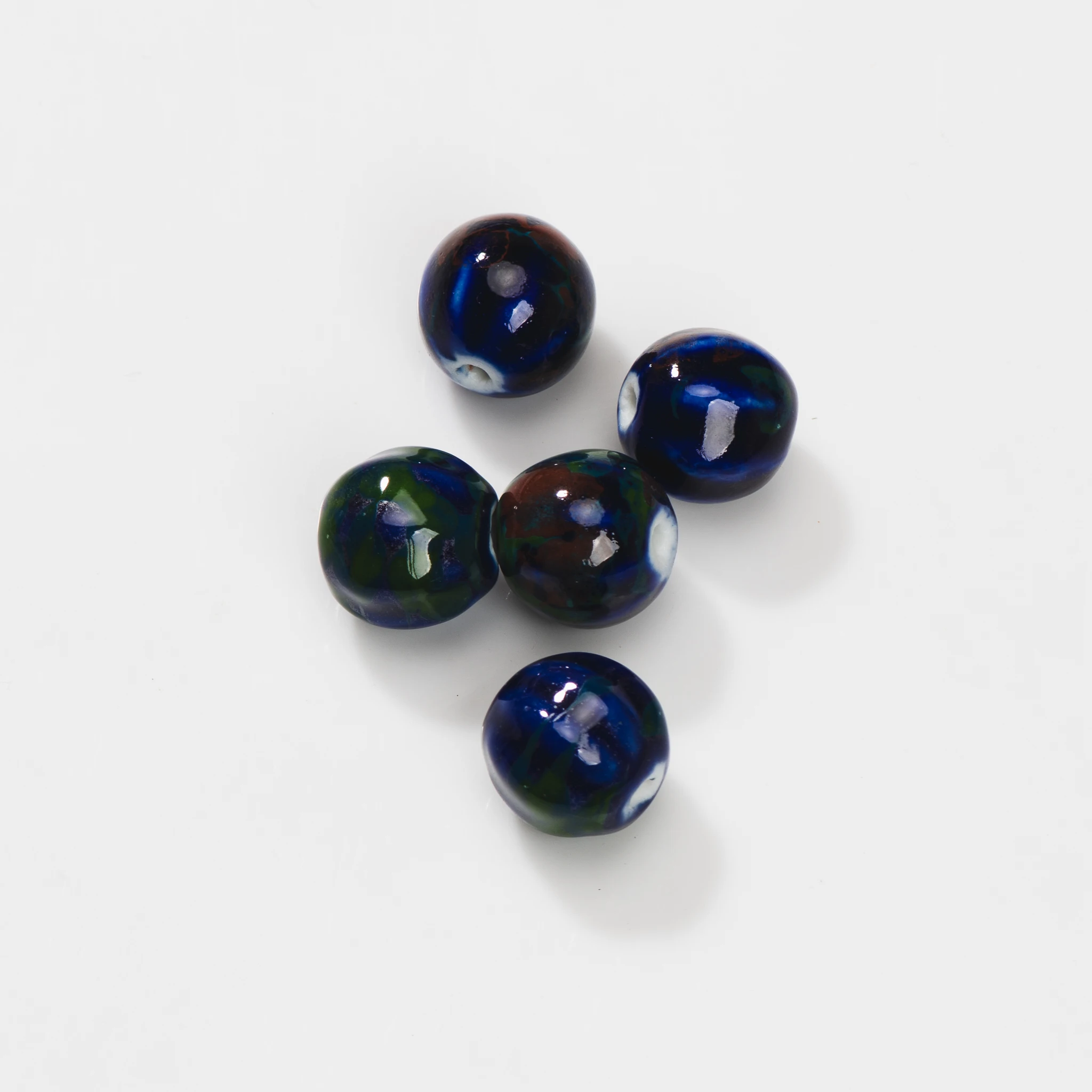 16mm Handmade Round Ceramic Beads High-Temperature Fired, for DIY Jewelry Making, Bracelets, Necklaces,