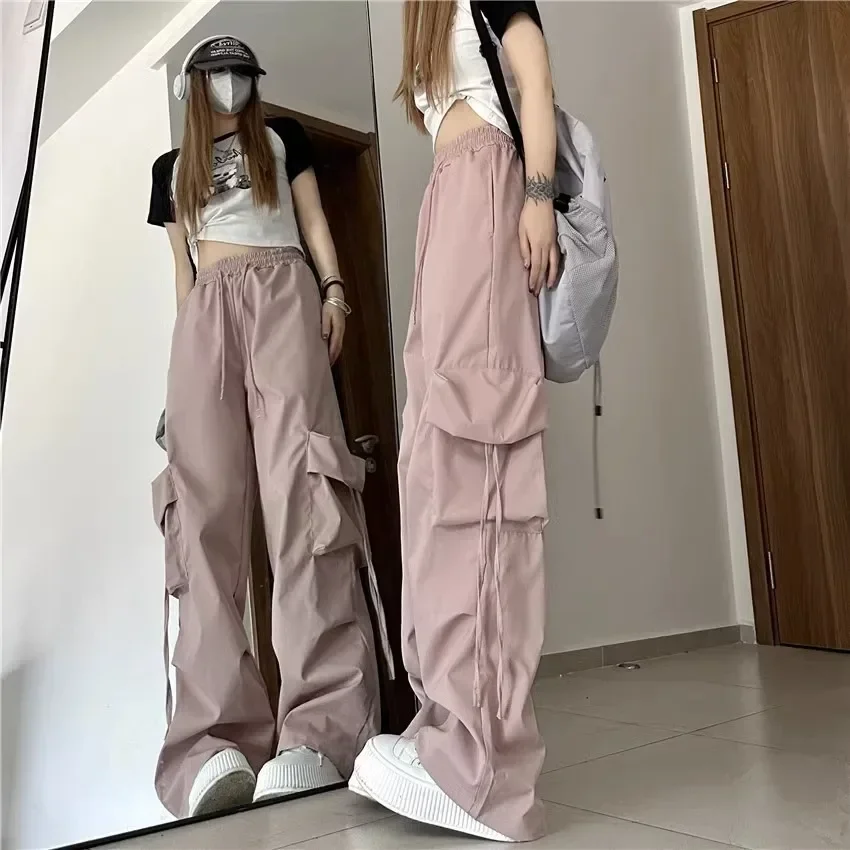 Neue Sommerhose für Teenager-Mädchen, locker geschnitten, mit hohem Bund und weitem Bein, für Studentinnen, gerade geschnittene Hose, sportliche, bodenlange Freizeithose für Damen. – Detail 5