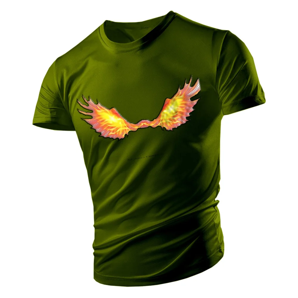 

Flame pattern fashion brand short sleeve T-shirt Men's fashion personality fried street loose comfortable sweat absorption punk