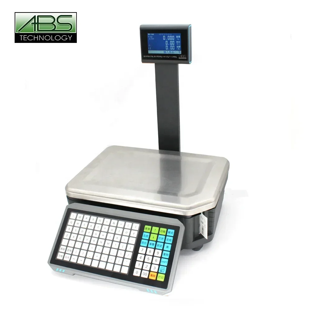

ABS hot sales goods Electronic Balance Digital Barcode Label Printing Price Computing Scale For Supermarket