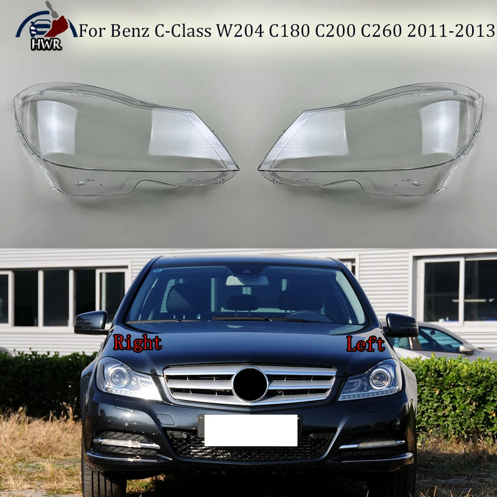 

Headlamp Transparent Lampshade Shell Masks Headlight Cover Lens Plexiglass For Benz C-Class W204 C180 C200 C260 2011 2012 2013