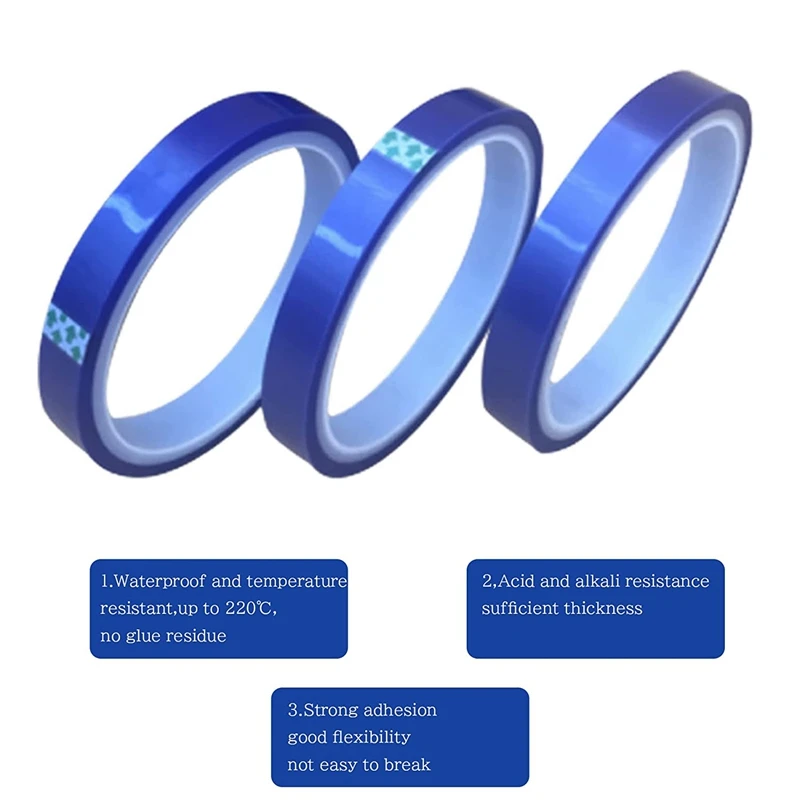 Nastro per trasferimento termico da 4 rotoli, nastro resistente al calore per sublimazione del calore su bicchiere, tazze da caffè, 10MM/20MM X33M(108Ft) Blu