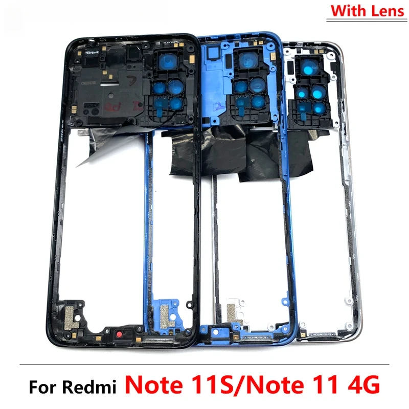 

Запасные части для средней рамки корпуса для Redmi Note 11, глобальная крышка 4G/Note 11s, средняя пластина