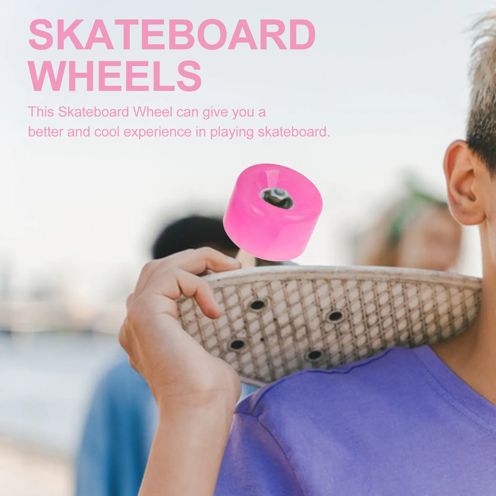 

2pcs Glow In The Dark Skateboard Wheels Replacement Pu Durable Universal Fit For Skateboard Kick Scooter Multi-Use Wheel