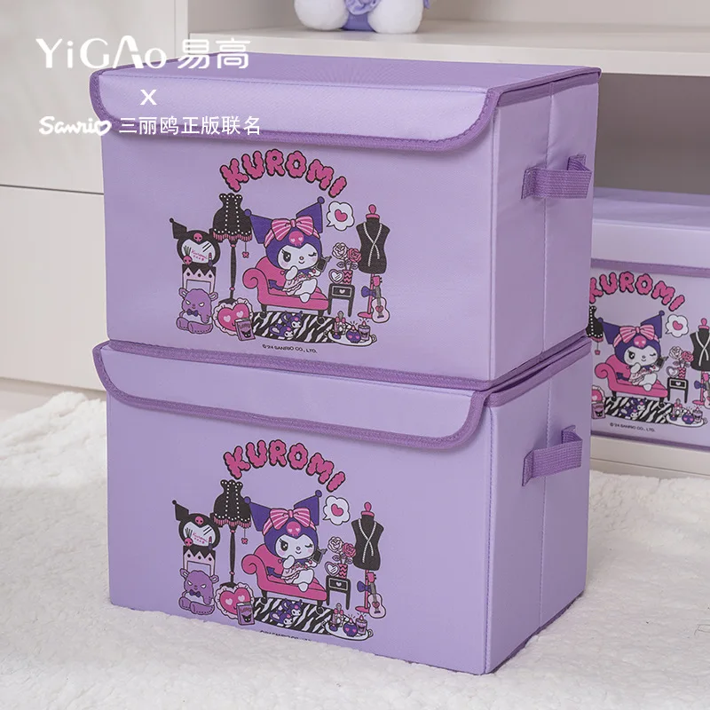 

Kawaii Sanrio коробка для хранения Cinnamoroll My Melody милое общежитие спальня рабочий стол косметические украшения закуска складная коробка для игрушек для девочек