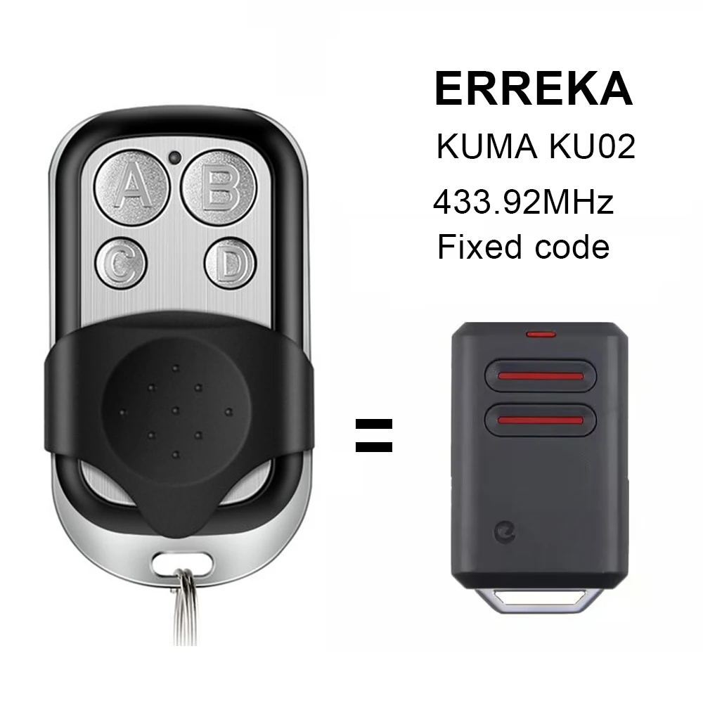 ERREKA KUMA KU02 433.92MHz Remote Control For Garage Door Gate