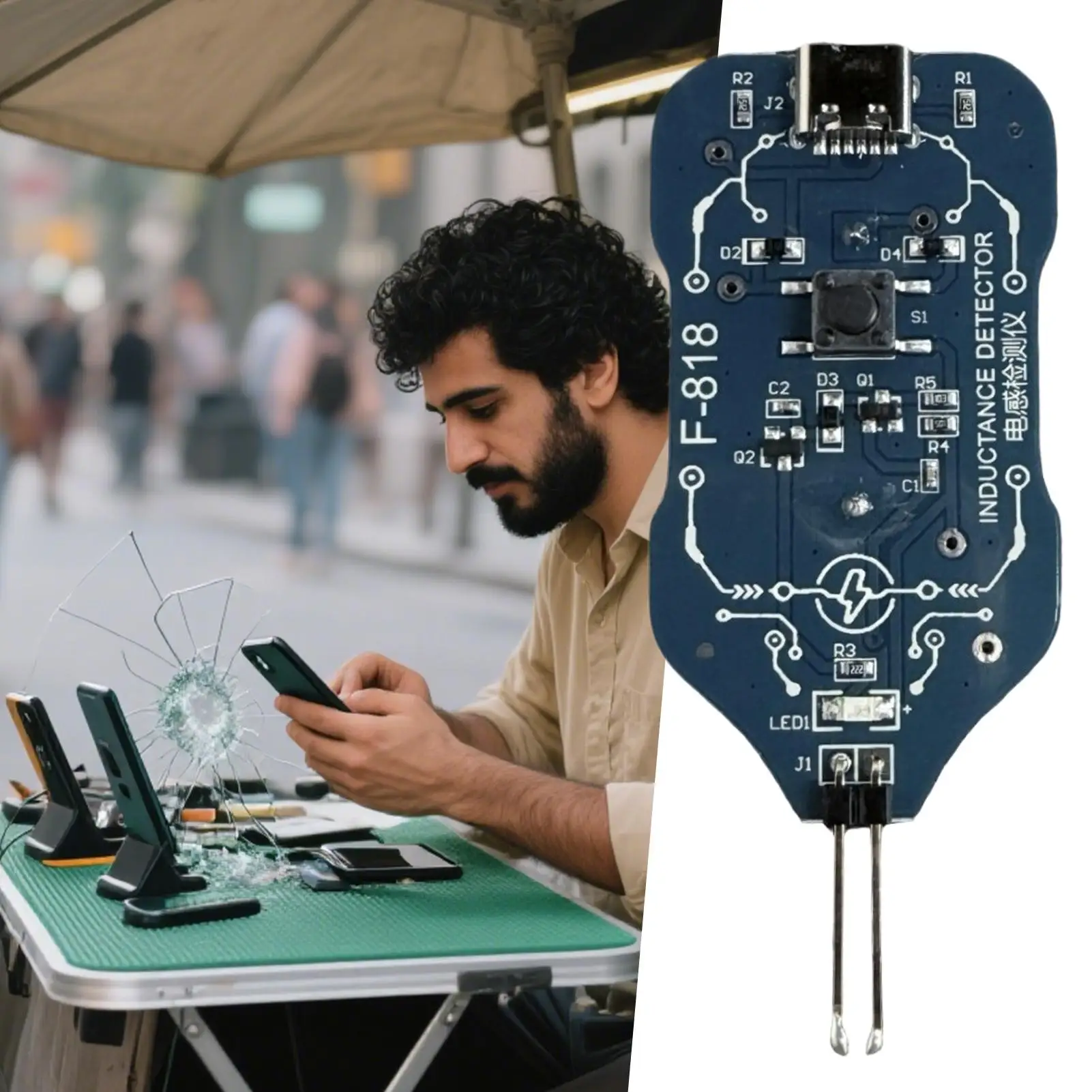 Inductance Tester Precision Motherboard Detection Tool Motherboard Tester for Beginner Electrician Phone Repair Circuit Chip view 4