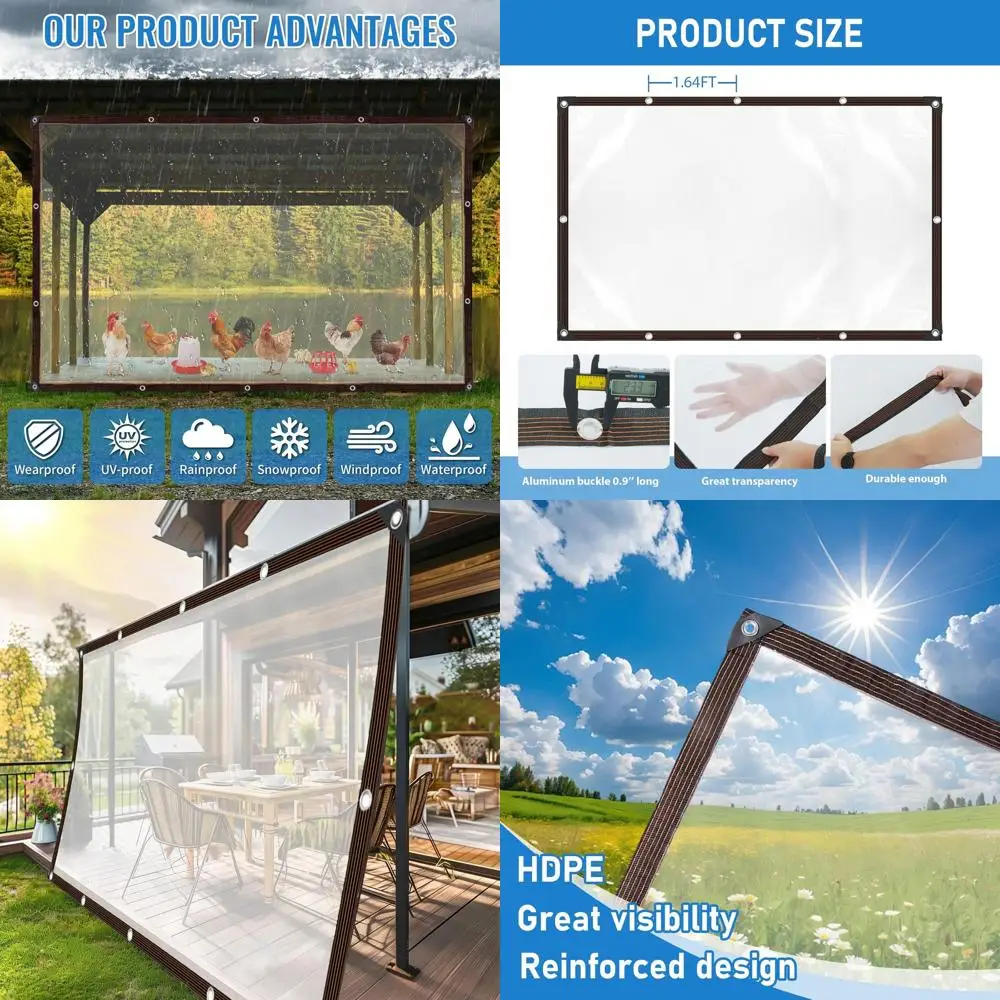 أقمشة بلاستيكية مقاومة للماء مقاس 10 × 20 مع حلقات للحماية والغطاء في الهواء الطلق #1