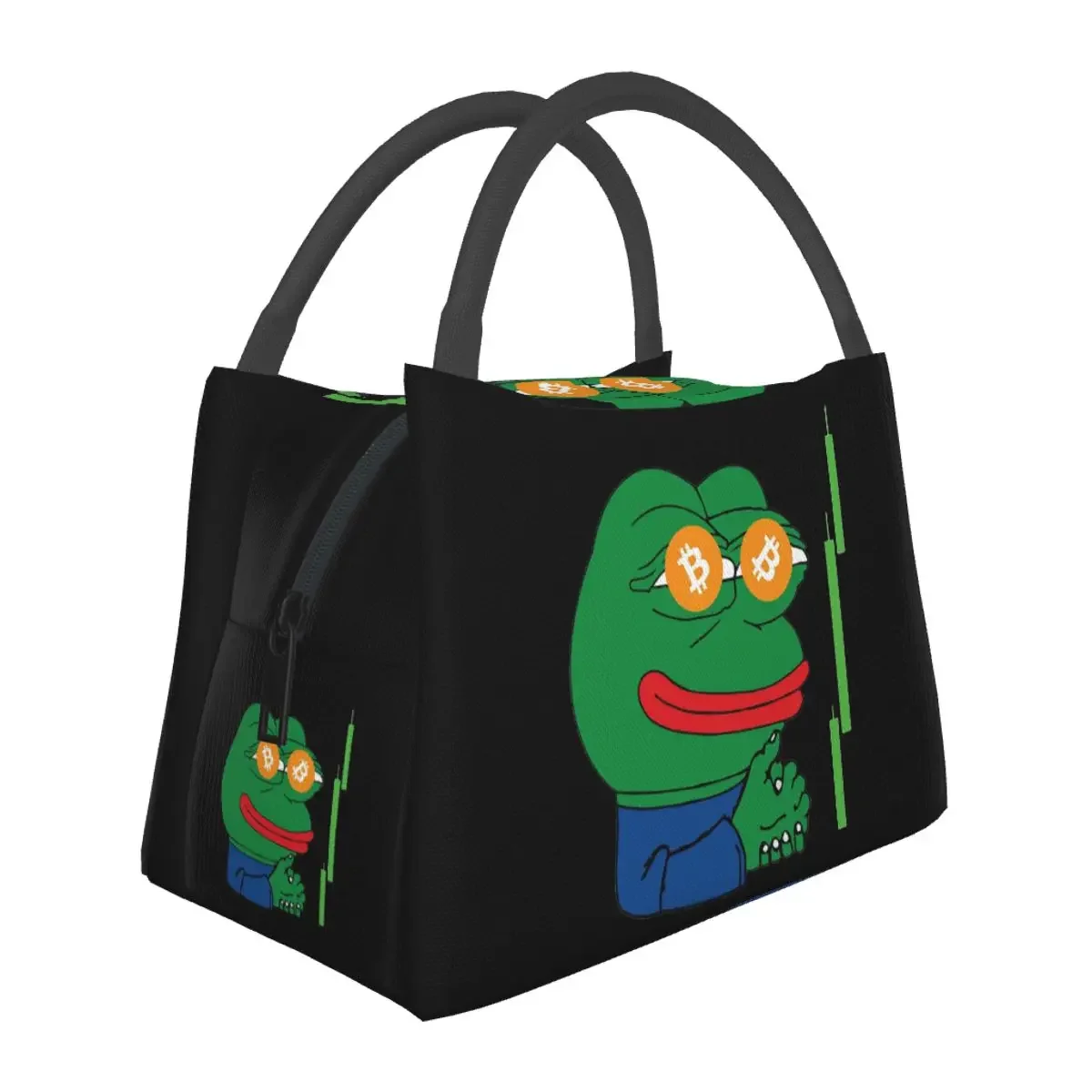 Pepe Frog Animal Bitcoin Crypto Lunch Bags Cooler Warm Insulated Lunch Box Picnic Camping Work Travel Bags