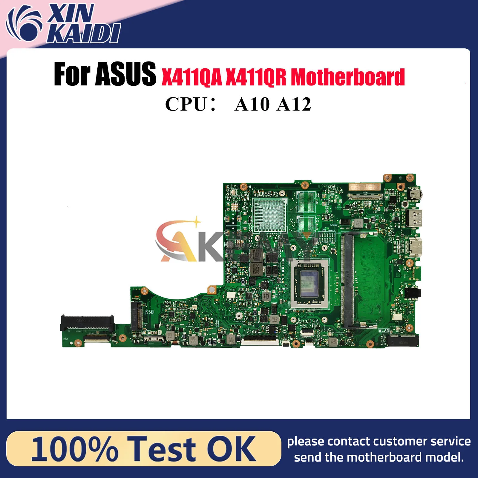 

X411QA Laptop Motherboard For ASUS VivoBook S4000V S4200U X411Q r421u X411QR X411QA Mainboard With A10 A12 CPU 100% tests OK stk