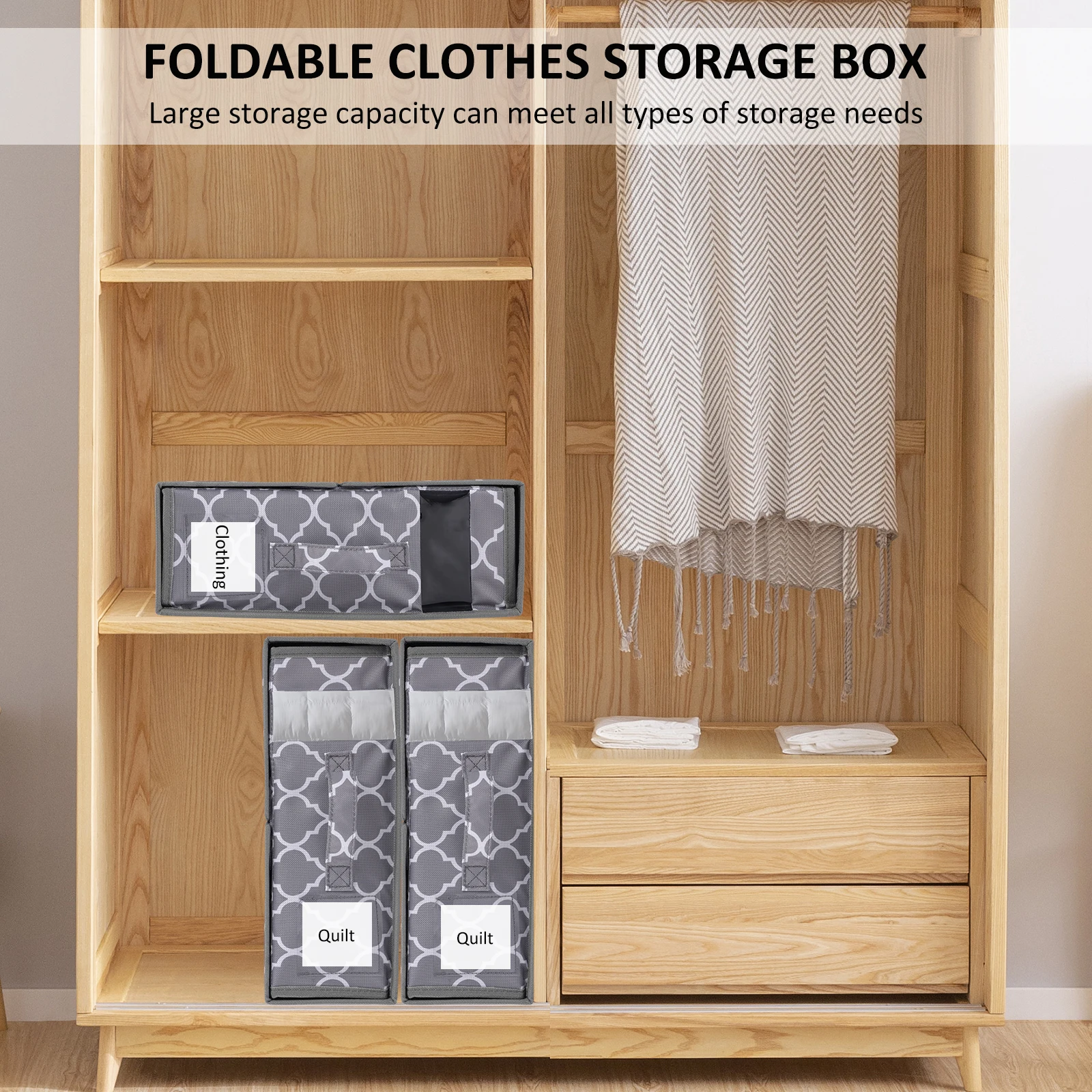 1/2Pcs Foldable Bedding Storage Box Large Capacity Oxford Cloth Bed Sheet Organizer for Clothes Duvet Covers Closet Organizer