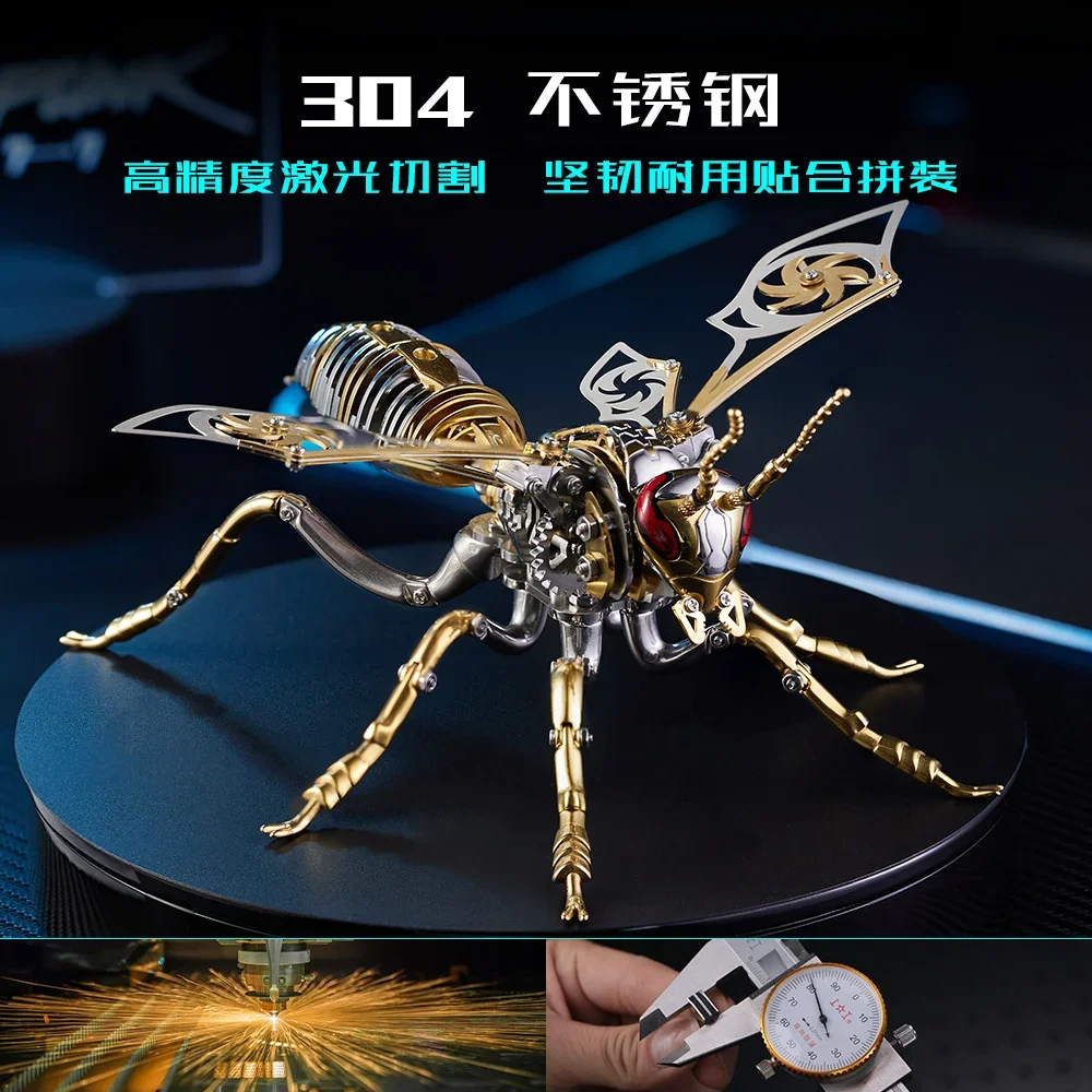 3D Bumblebee Insect Metal Assembly Model, Handmade DIY Assembly Toys Birthday Gift, Children\'s Mechanical Educational Toys