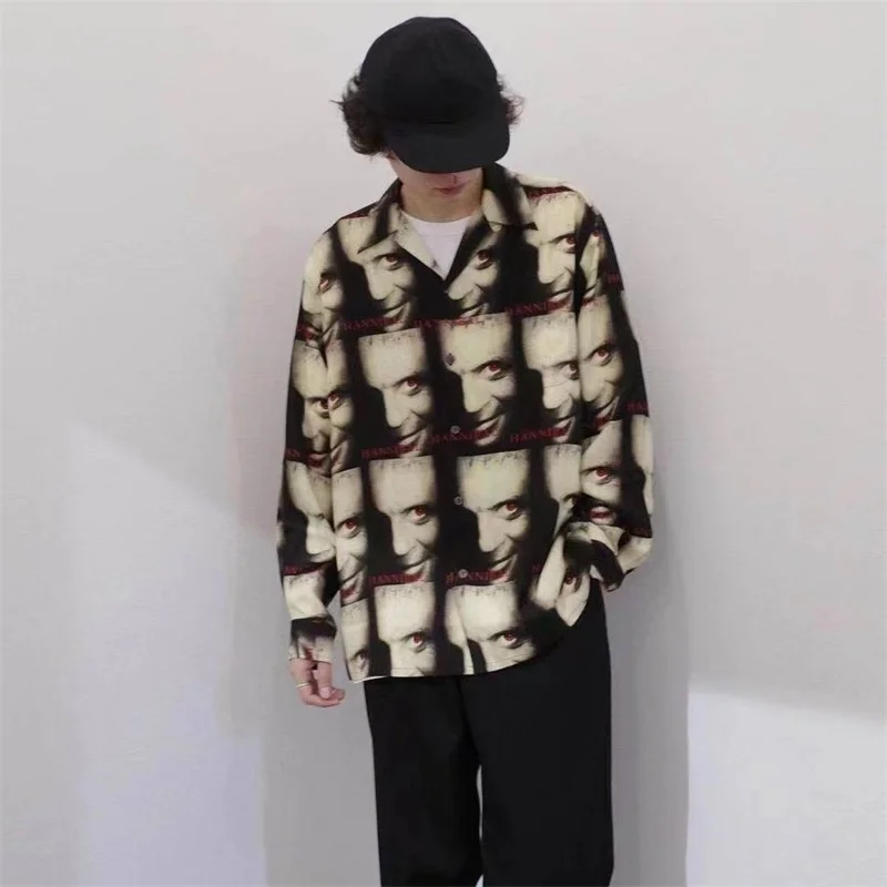 Autumn Winter Brand Clothing Hawaii Casual Loose Long Sleeve Shirt Trendy Mens Womens WACKO MARIA Shirt Cardigan