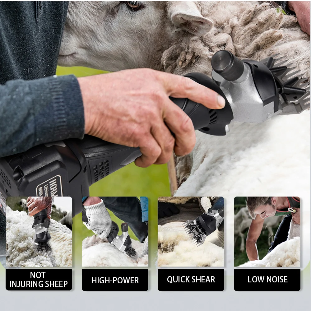 18V 6 Speed Electric Sheep Pet Hair Clipper Shearing Kit Shear Wool Cut Goat Pet Animal Shearing Supplies Farm Cut 13 Teeth