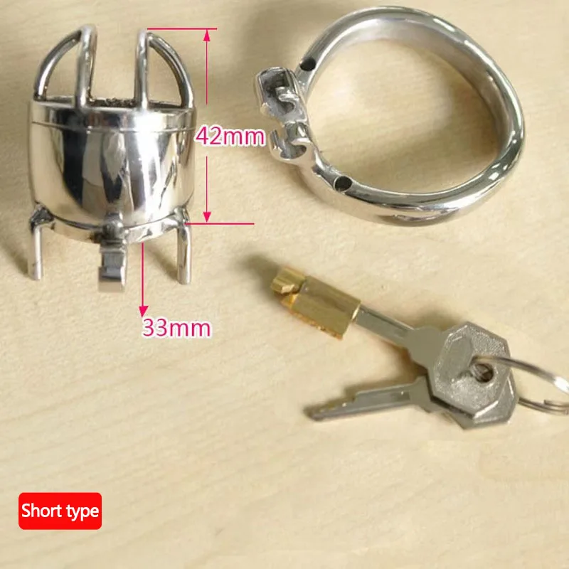 Stainless Steel Metal Penis Sleeve Bird Lock Chastity Cage Adult Sex Toys For Men Cock Cage Male Chastity Device CB6000 view 4