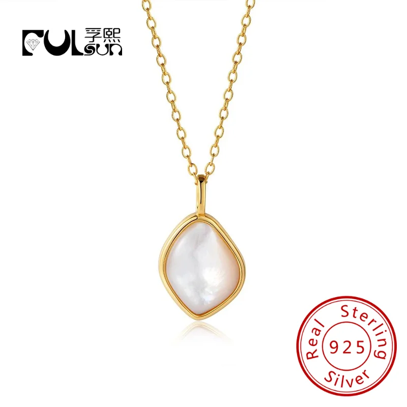 

Ювелирные изделия на заказ, стерлинговое серебро 925 пробы, позолоченное 14 карат, ювелирные изделия с фруктами, ожерелье с геометрическим рисунком неправильной формы