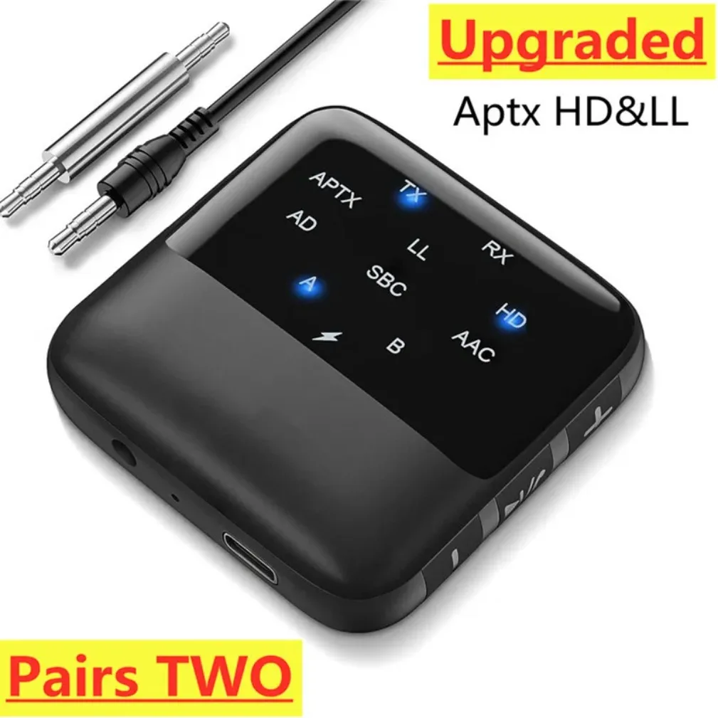 

Bluetooth-передатчик-приемник BT 5.2 Aptx HD LL с низкой задержкой RCA 3,5 мм разъем AUX беспроводной аудиоадаптер громкой связи для ТВ ПК