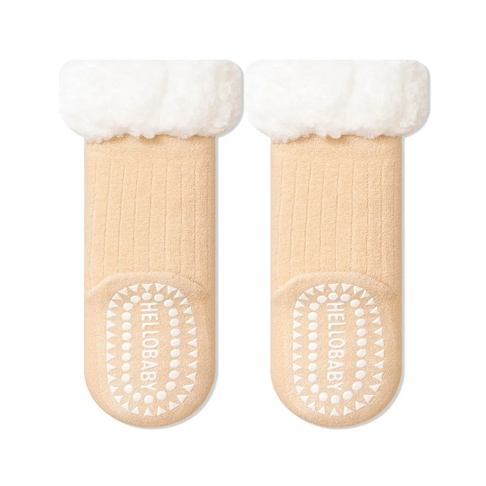 

Зимние флисовые детские носки без костей, нежимающие теплые инструменты, носки до середины икры, бархатные носки для сна, свободный крой