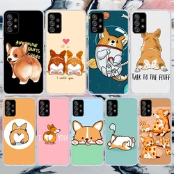 Cartoon Corgi Cute Dog Soft Phone Case For Samsung Galaxy A14 A13 A12 A15 A54 A53 A52 A55 A34 A33 A32 A35 A24 A23 A22 A25 A04S A