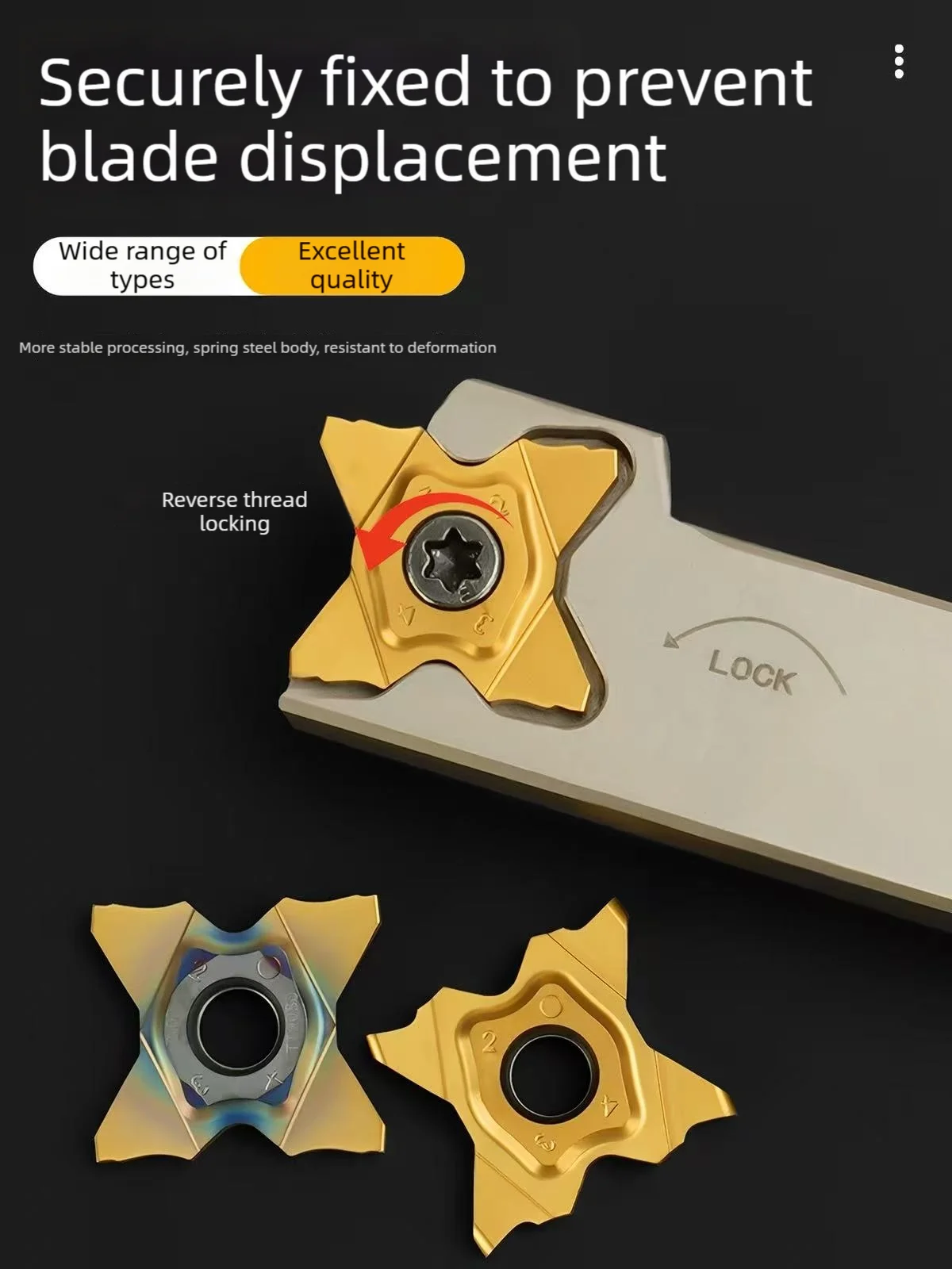4-Point Star Circlip Groove Boring Bar Grooving Parting Tool Holder 7-Shape Shallow Groove CNC Lathe Tool