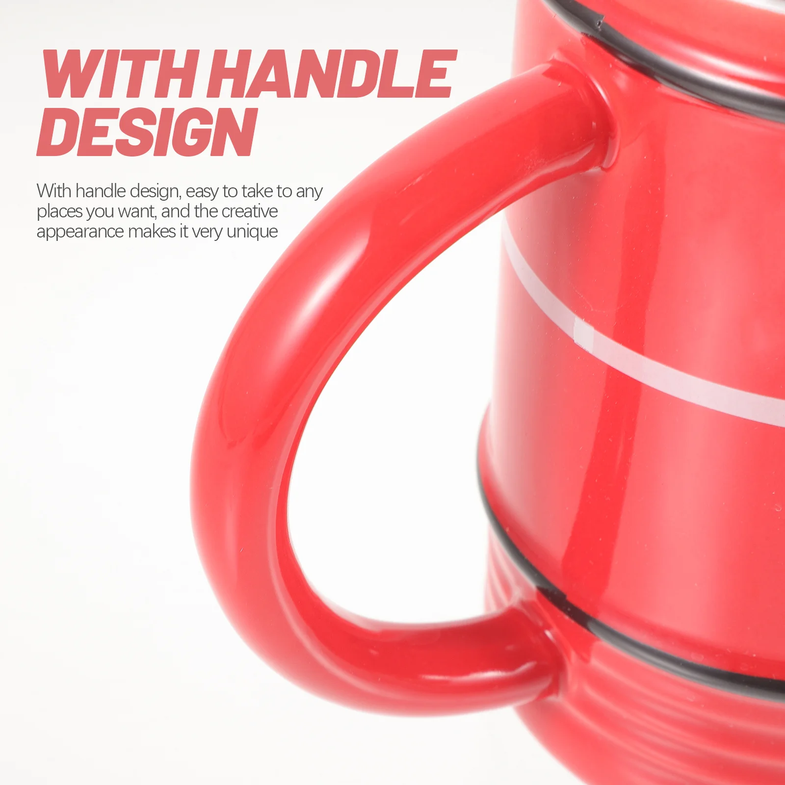 

Extinguisher Shaped Ceramic Mug 480ml with Lid Coffee Tea Cup Creative Water Beverage Mug