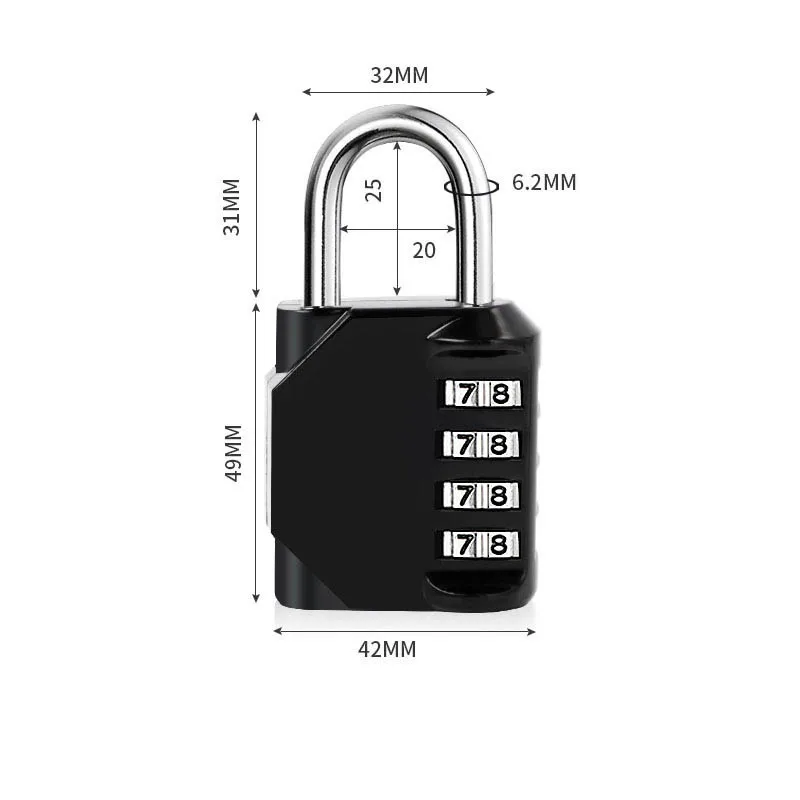 Mini ORIA Combination Padlock Password Locks 4 Digit Waterproof Outdoor Lock For Door Suitcase Bag Package Cabinet Locker Window