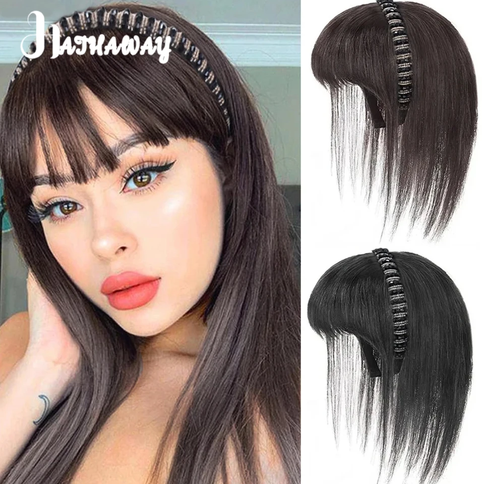 

High-temperature Hair Synthetic Wig Women's Rhinestones Hairband Bangs Wig Piece One-piece Hair Extensions Fluffy Increase Hair