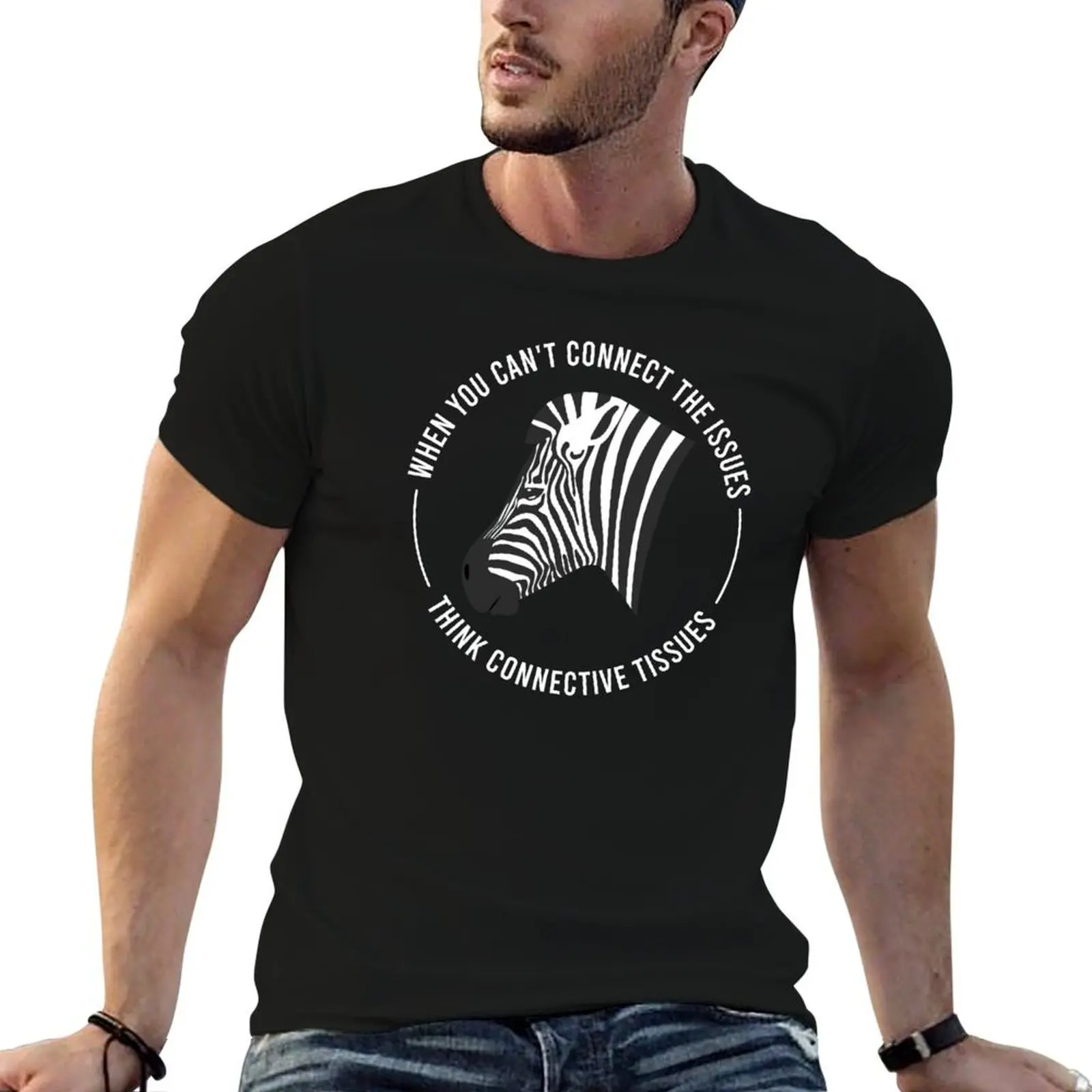 Ehlers Danlos Awareness - Think Connective Tissues - Light Text T-Shirt quick-drying graphic t shirts men clothings