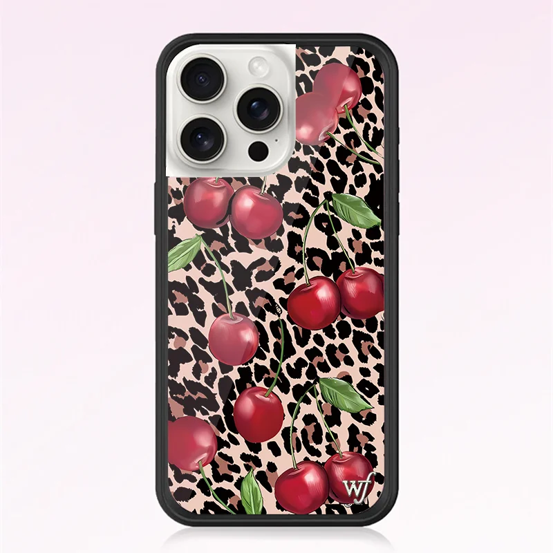 Hot Luxury Wildflower 3D Sexy Flower Leopard  Anti-Fal Phone Case For iPhone 14 15 13 12 16 Pro Max Cute Cartoon Cherry Cover