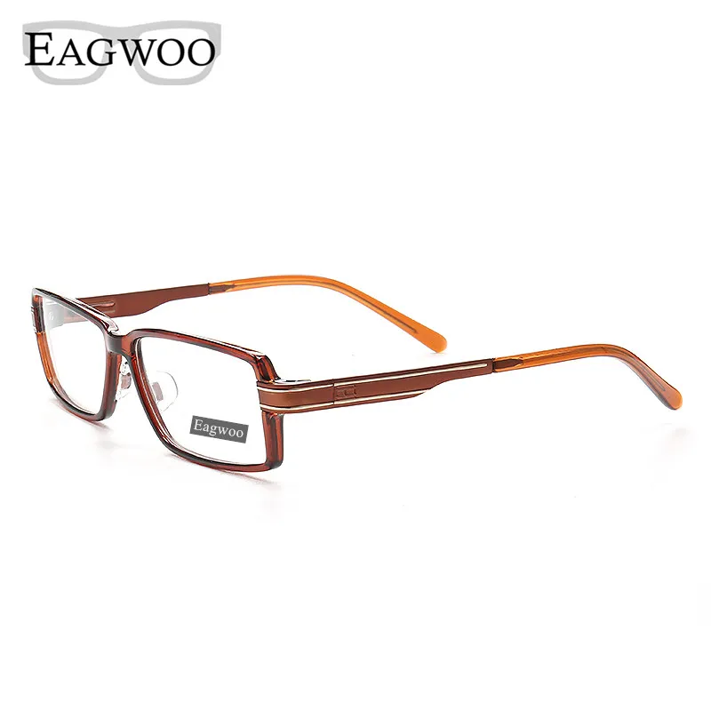 EAGWOO Acetate Eyeglasses Men Full Rim Optical Frame Prescription Spectacle Rectangule Myopia Eye Glasses Simple Design Small