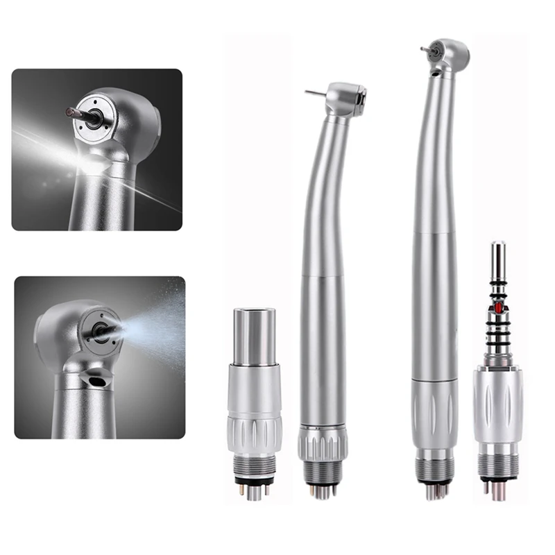 

Dental Fiber Optic LED High Speed Air Turbine Handpiece with Quick Coupling Coupler Connector, fit for KAVO NSK 4/6 Holes