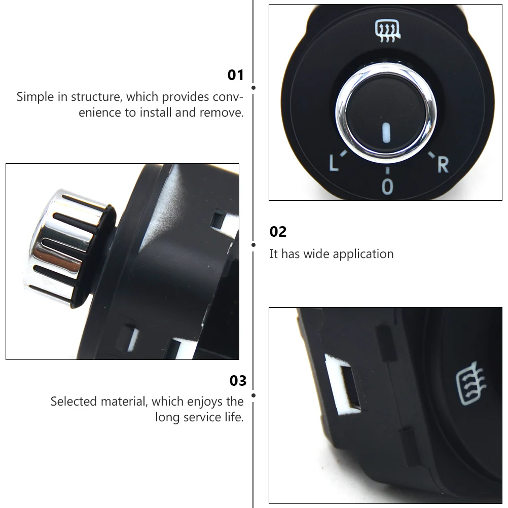 

1pc Reverse Mirror Switch Durable Metal Car Rearview Knob Adjustment Replacement Part Modified Accessory Long Lasting Not Easily