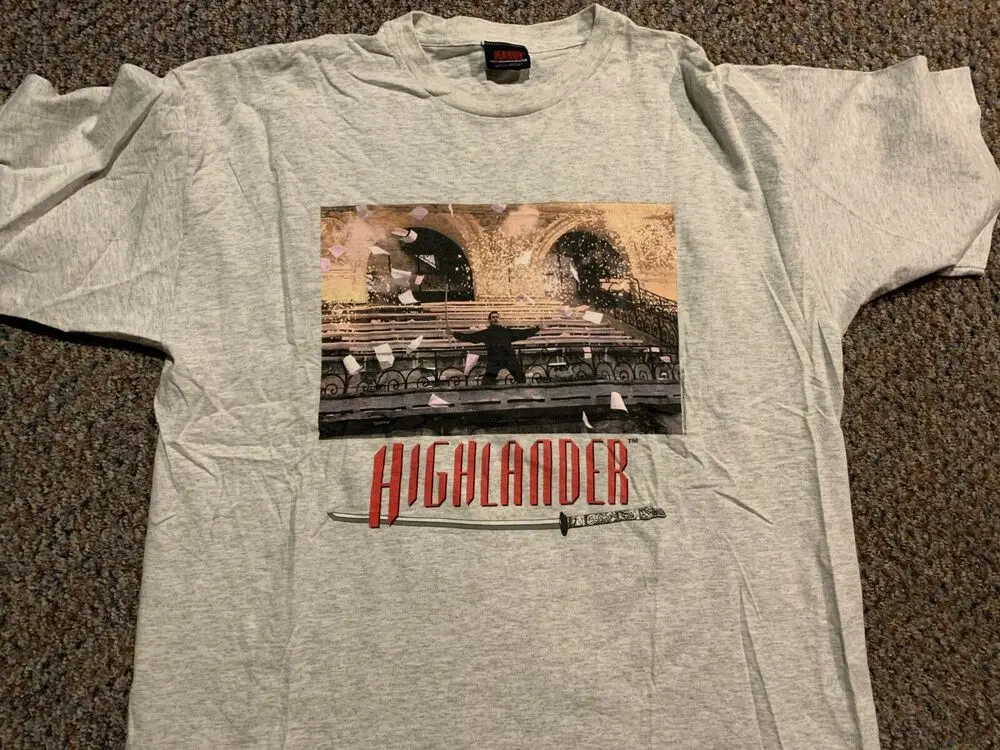 Vintage HIGHLANDER TV Series rare official 90s original t-shirt XL Adrian Paul