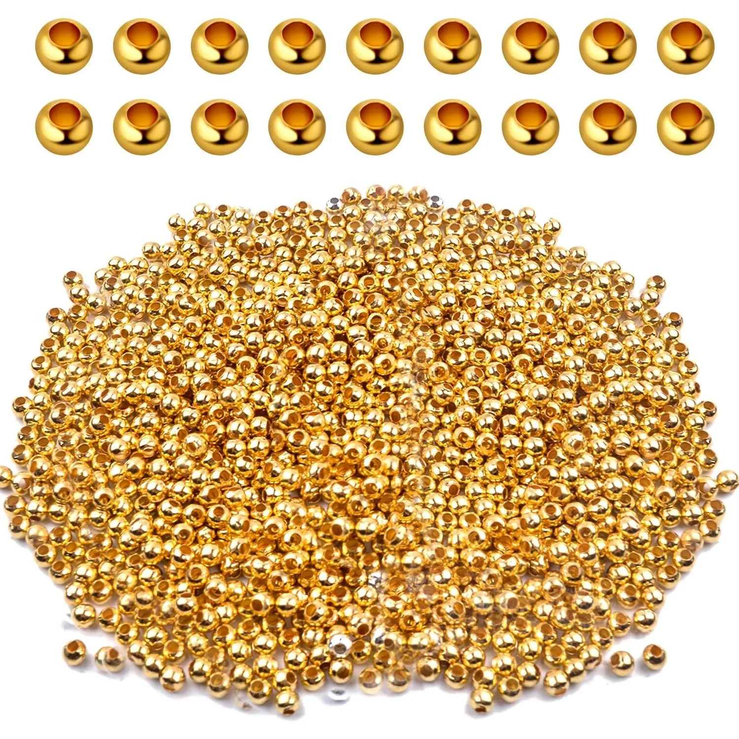 

Обжимные бусины 3 мм, 1000 шт., пробки, металлические прокладки для бусин для изготовления браслетов своими руками, золото