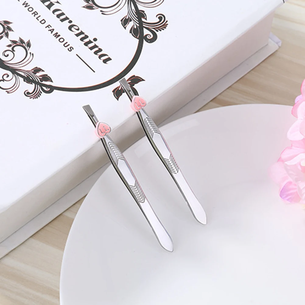 

Stainless Steel Eyebrow Tweezers Compact Portable Tip Design For Eyebrows Chin Nose Hair Body Hair Removal Tool Makeup